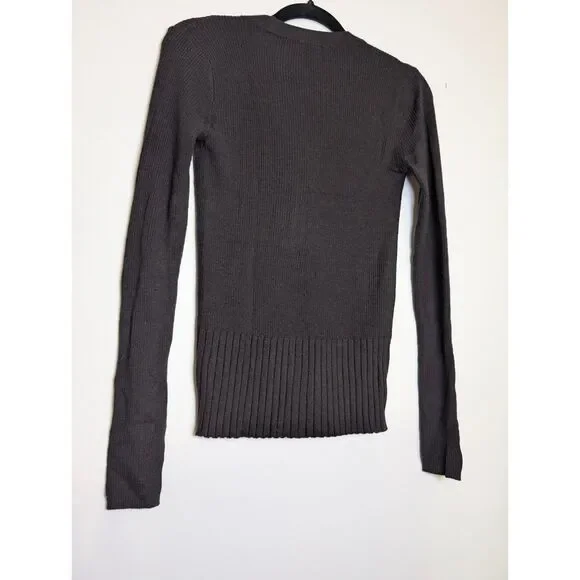 Madewell Merino Silk V-Neck Cardigan Brown Slim Fit Knit XXS NY442 Quiet Luxury - Picture 6 of 11